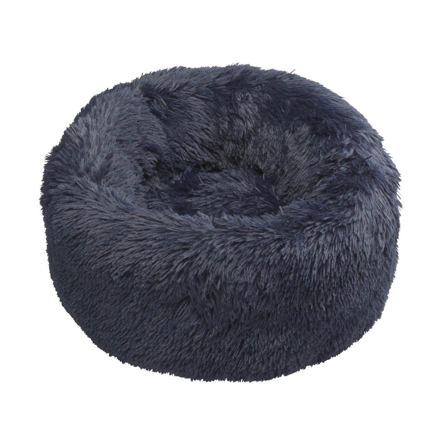 Navy Faux Fur Donut Bed