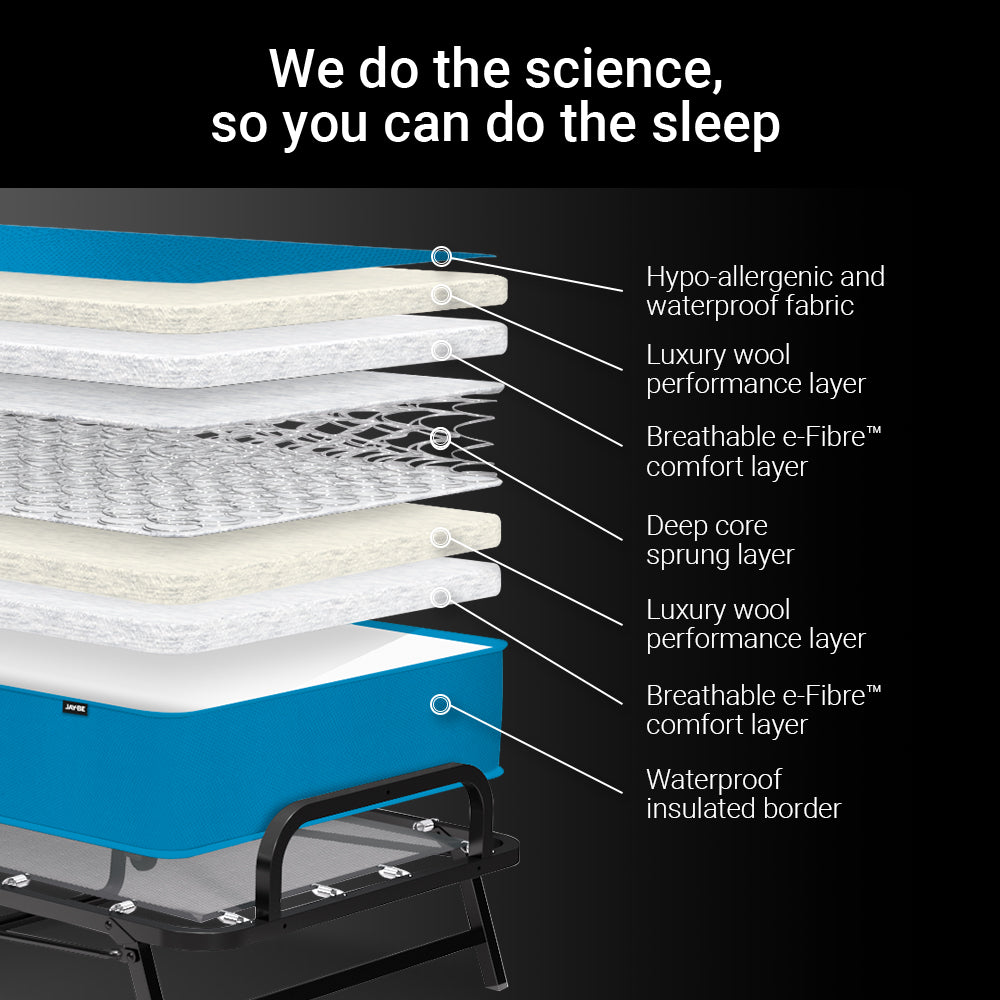 Jay-Be Crown Windermere Folding Bed with Waterproof Deep Sprung Mattress