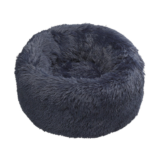 Navy Faux Fur Donut Bed