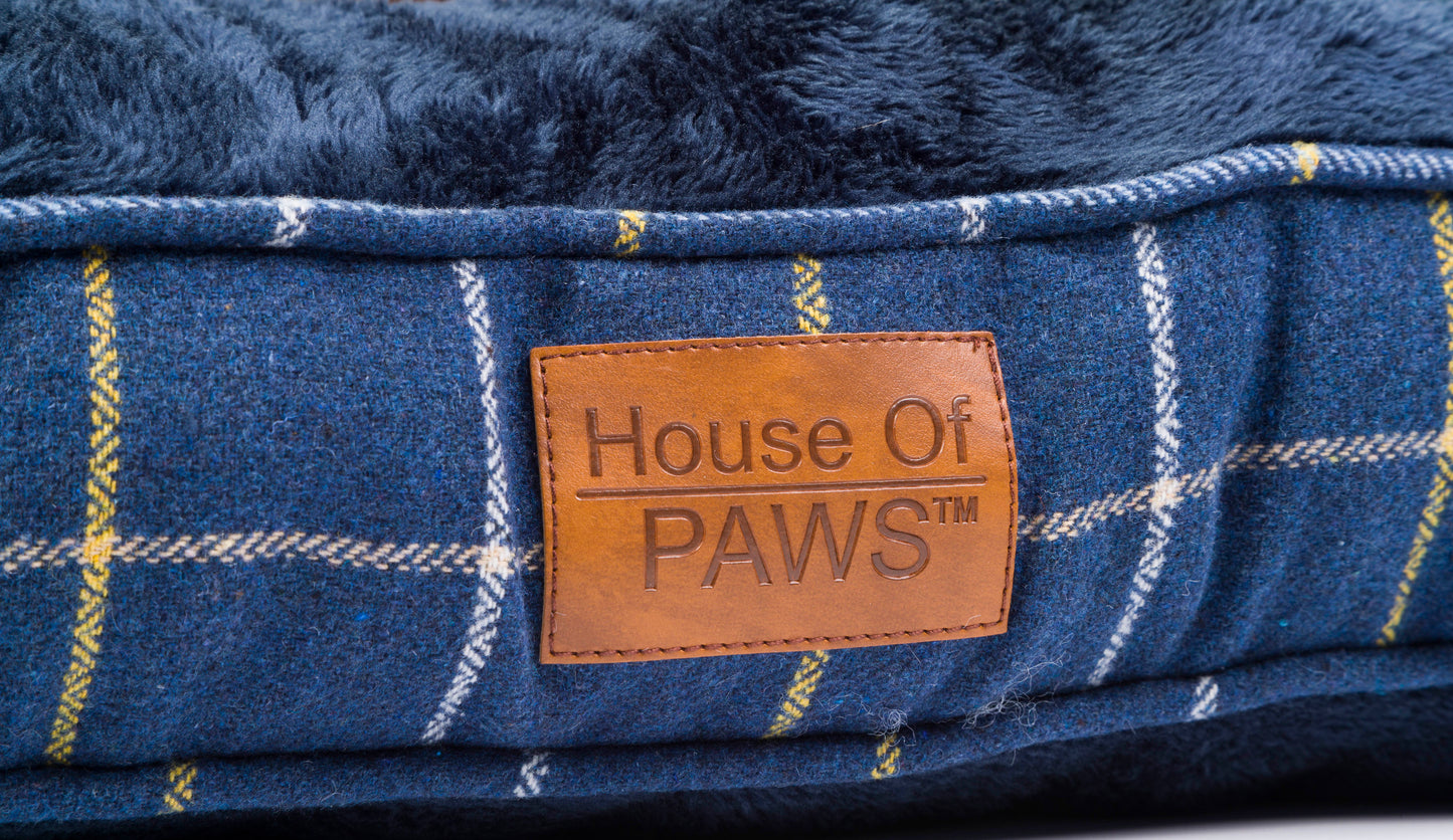 Navy Check Tweed Boxed Duvet