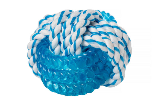 Blue Rubber and Rope Ball