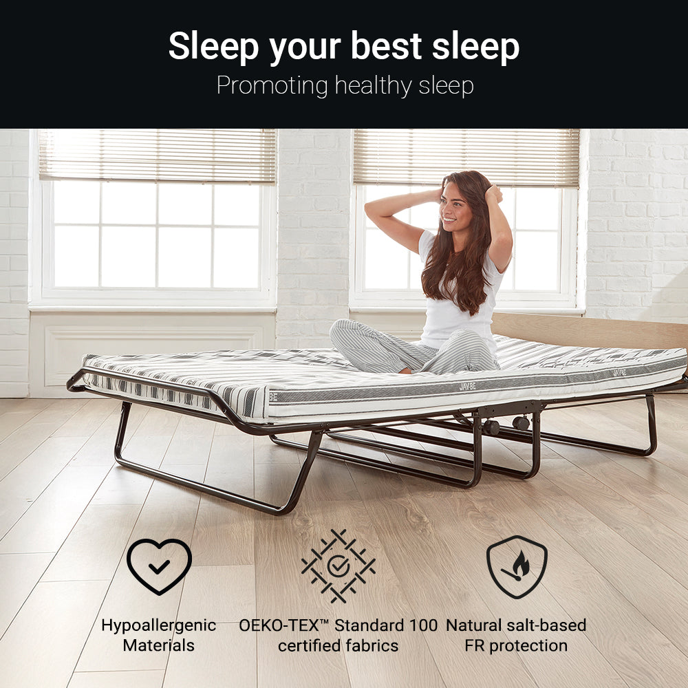 Jay-Be Supreme Folding Bed with Comfort Stripe Mattress Small Double