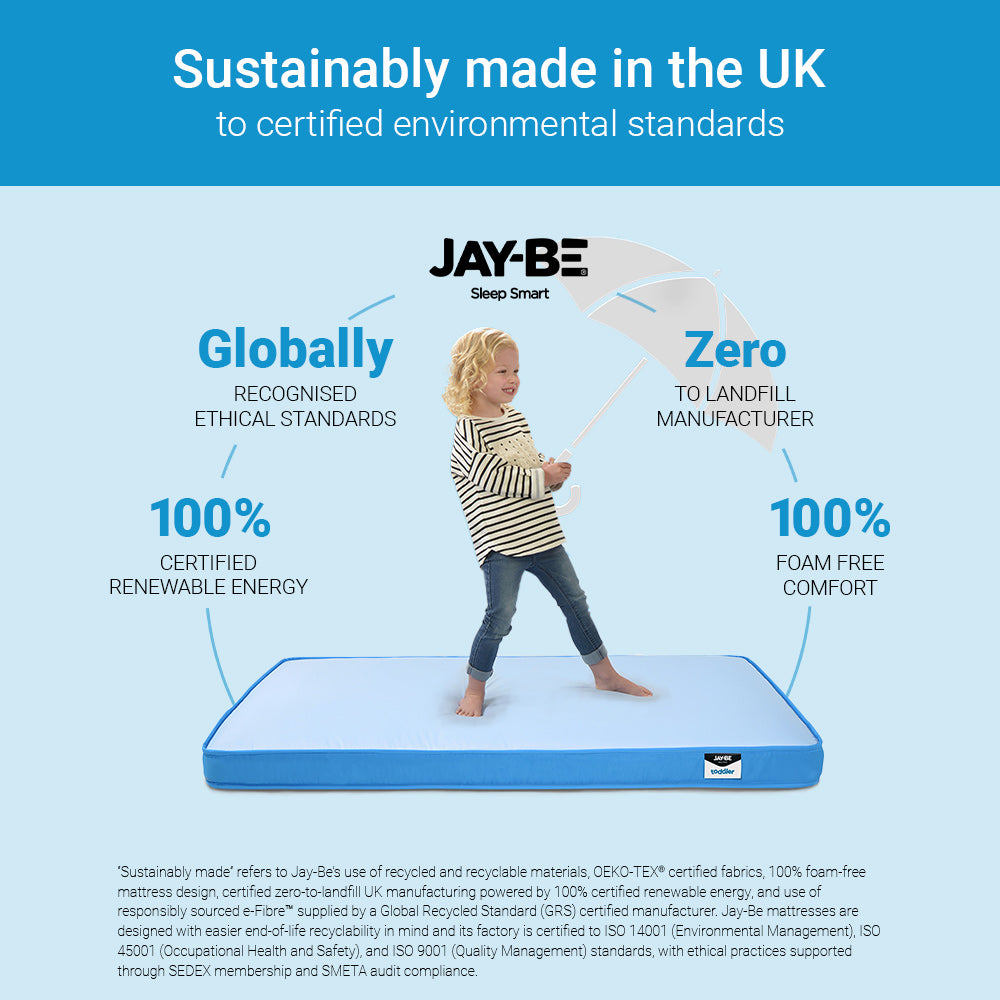 Jay-Be Toddler Waterproof Anti‑Microbial Foam Free Sprung Mattress