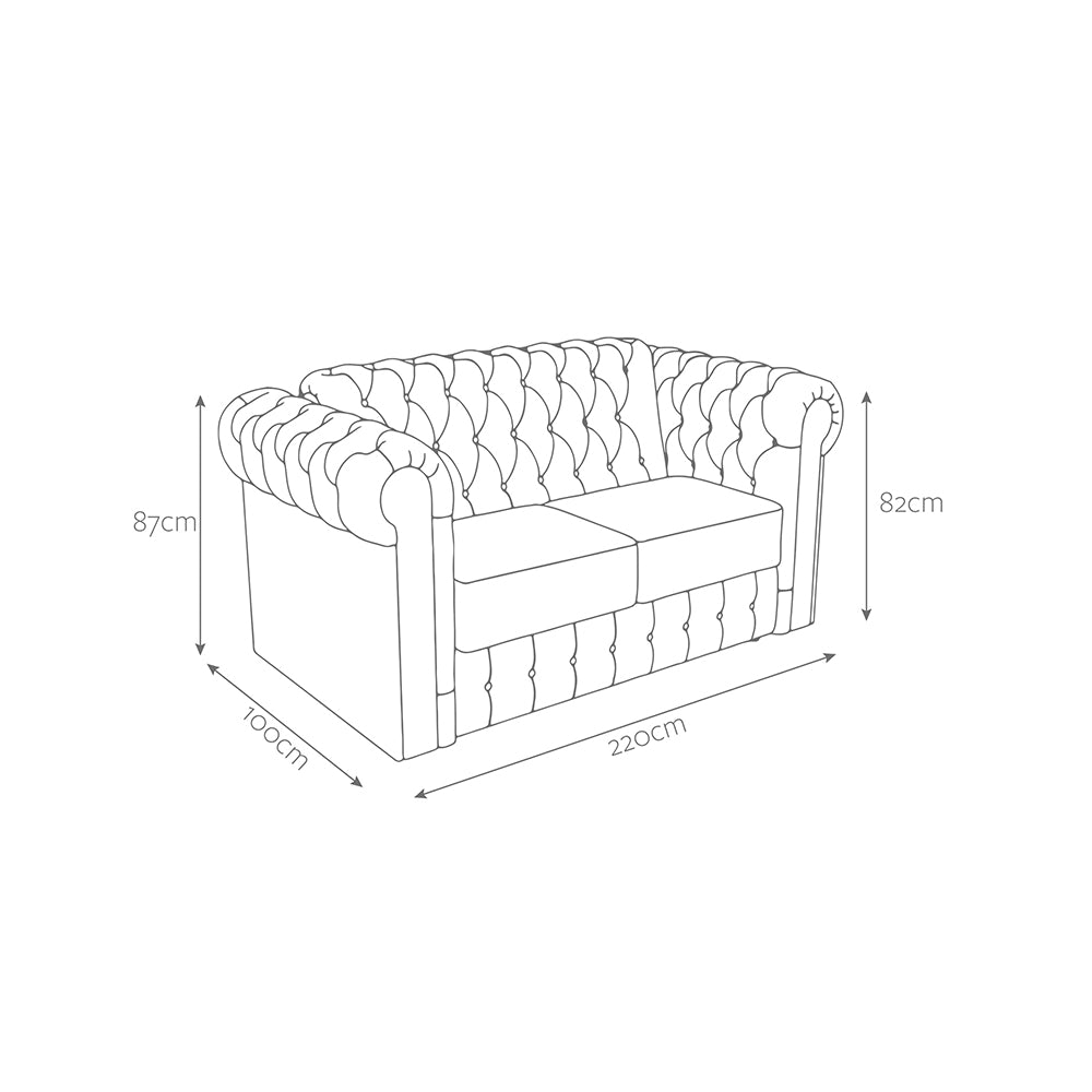 Jay-Be Chesterfield Three Seater with Deep e-Sprung™ Mattress