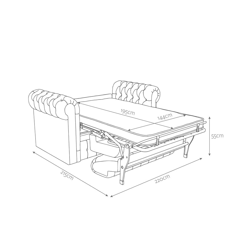 Jay-Be Chesterfield Three Seater with Deep e-Sprung™ Mattress