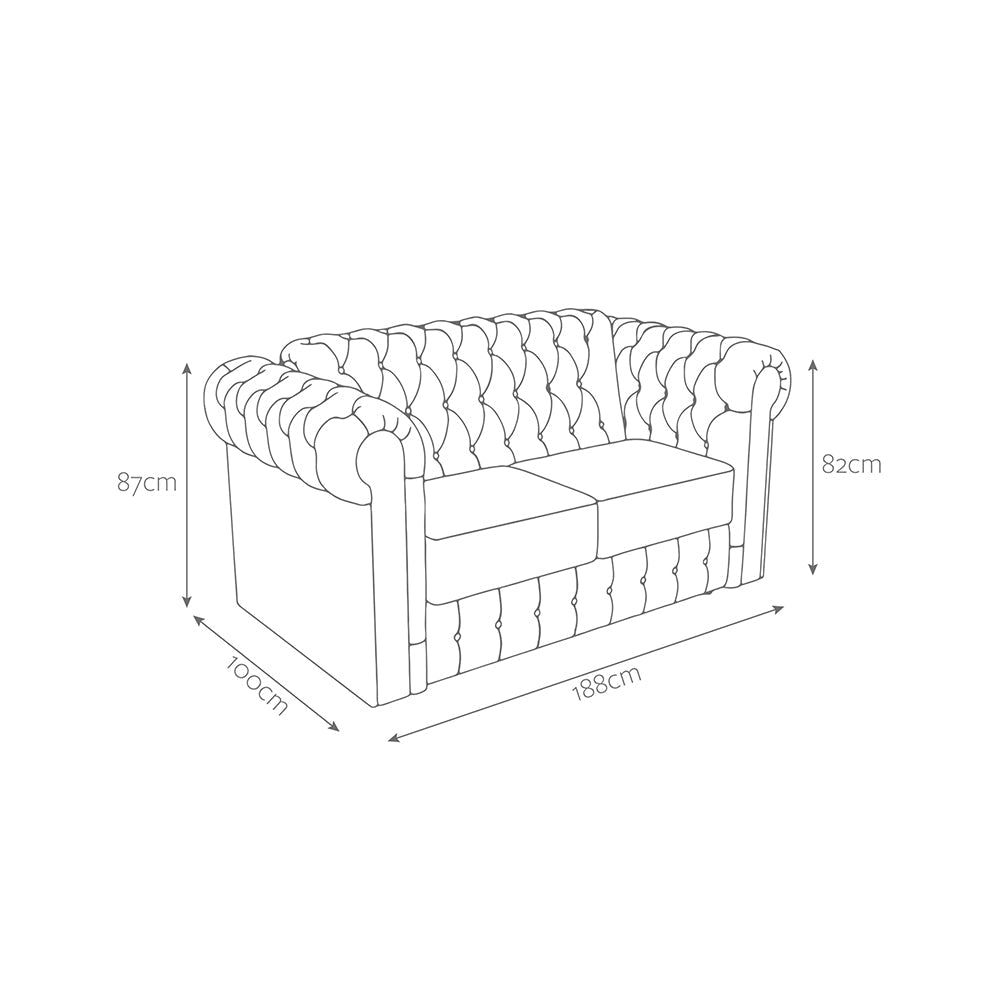 Jay-Be Chesterfield Two Seater with Deep e-Sprung™ Mattress