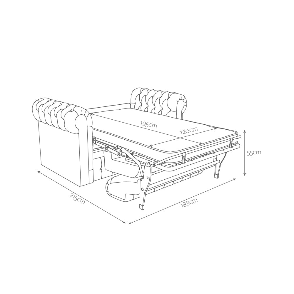 Jay-Be Chesterfield Two Seater with Deep e-Sprung™ Mattress