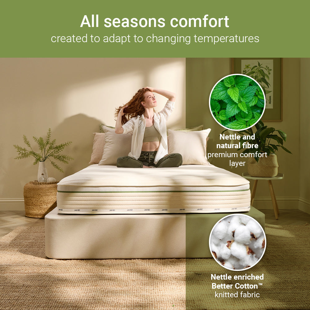 Jay-Be Natural All‑Seasons Hybrid 2000 Pocket Sprung Sustainably Made Mattress