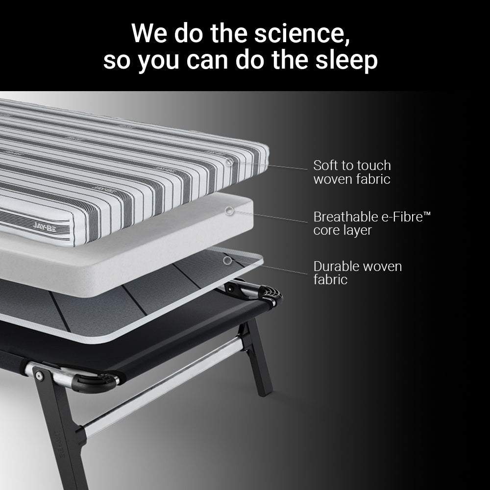 Jay-Be QE80 Quick Folding Bed with Comfort Stripe Mattress