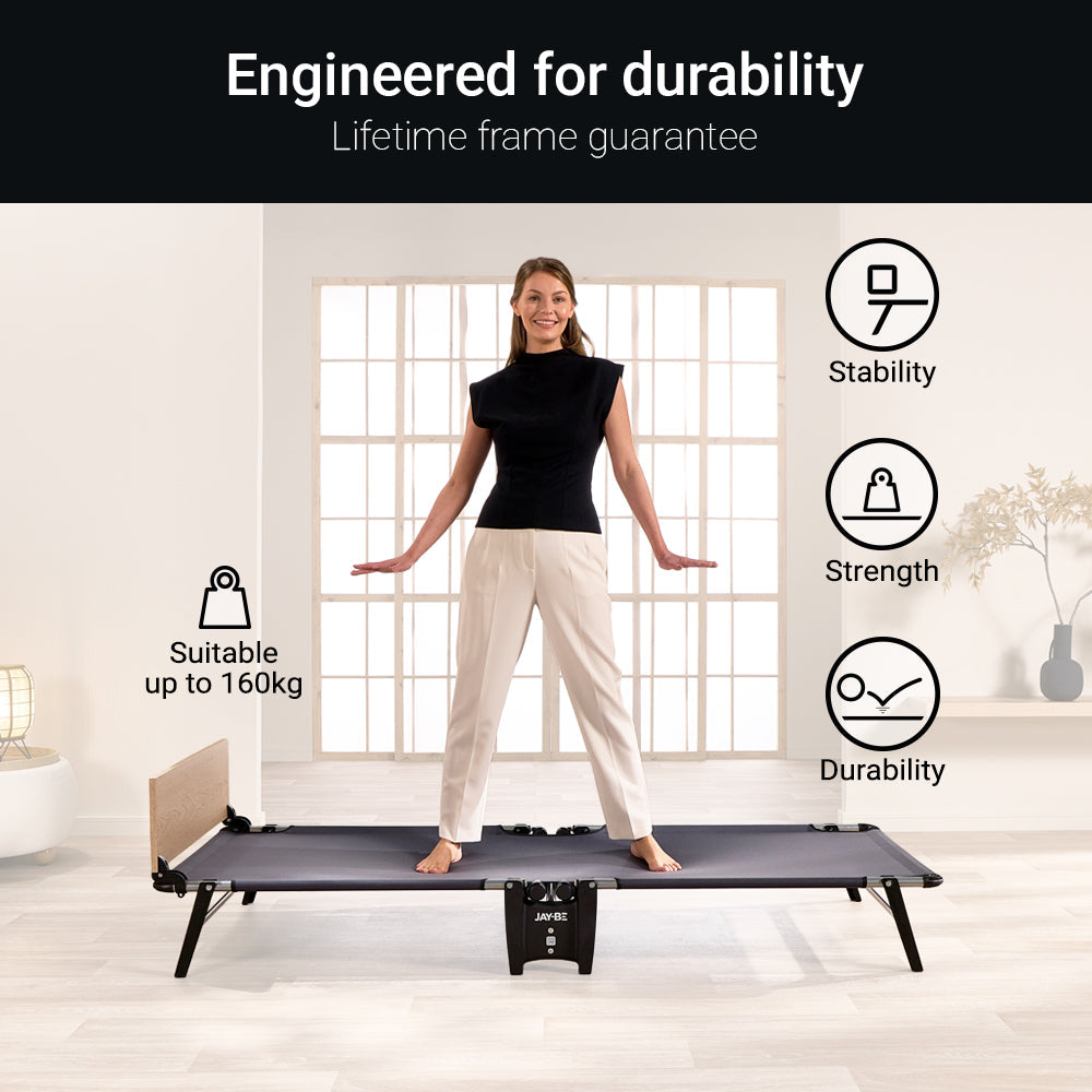 Jay-Be QE80 Quick Folding Bed with Comfort Stripe Mattress