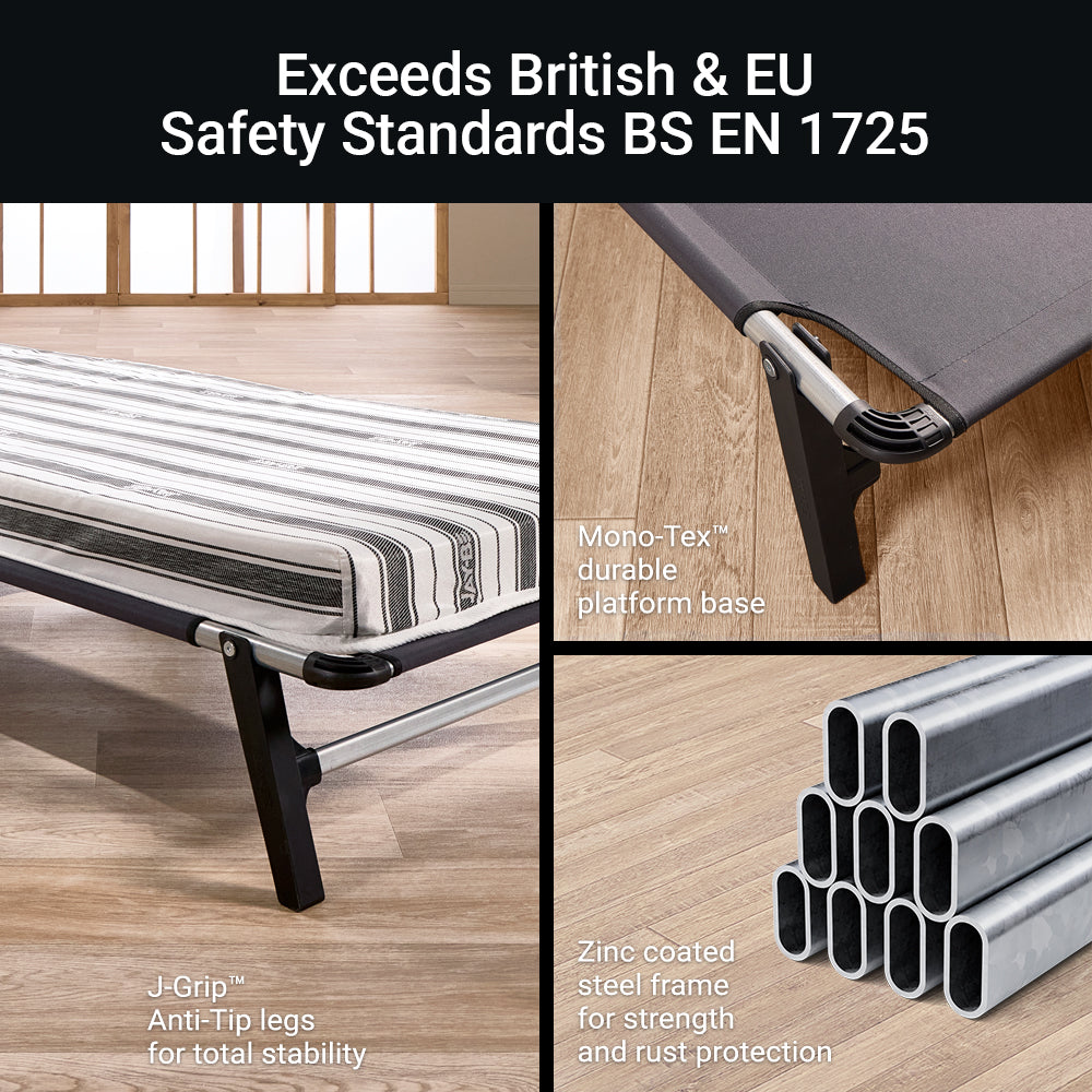 Jay-Be QE80 Quick Folding Bed with Comfort Stripe Mattress