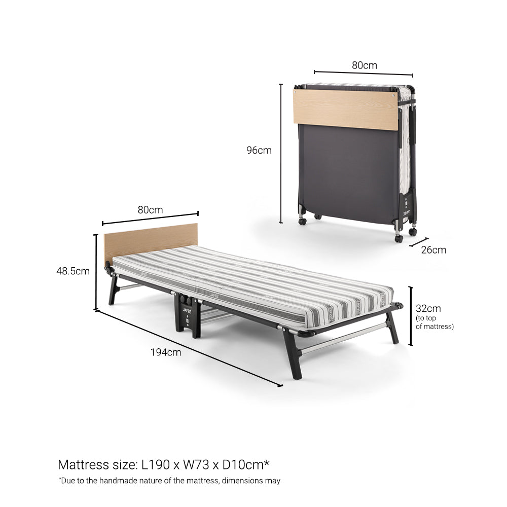 Jay-Be QE80 Quick Folding Bed with Comfort Stripe Mattress
