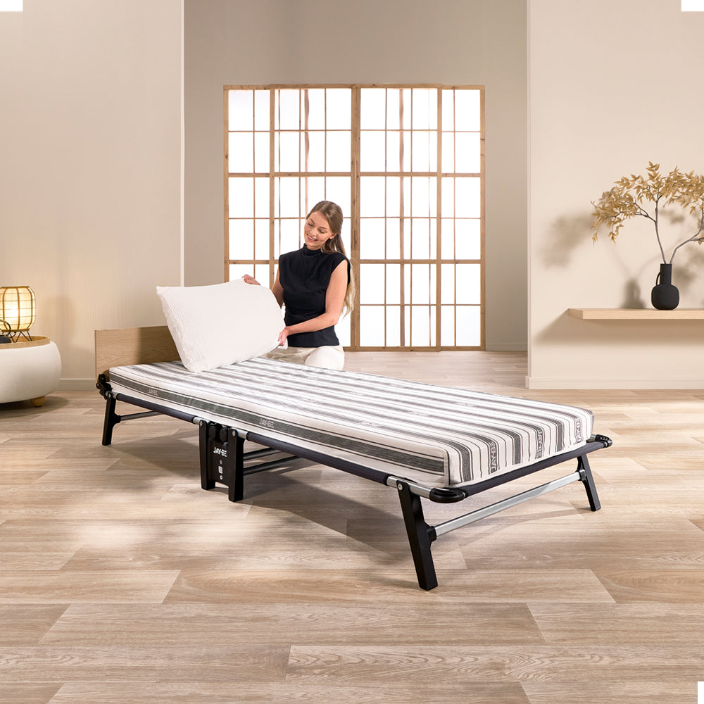 Jay-Be QE80 Quick Folding Bed with Comfort Stripe Mattress