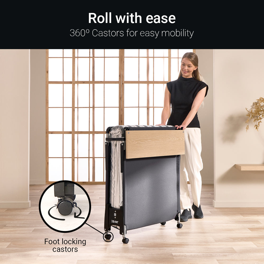 Jay-Be QE80 Quick Folding Bed with Comfort Stripe Mattress