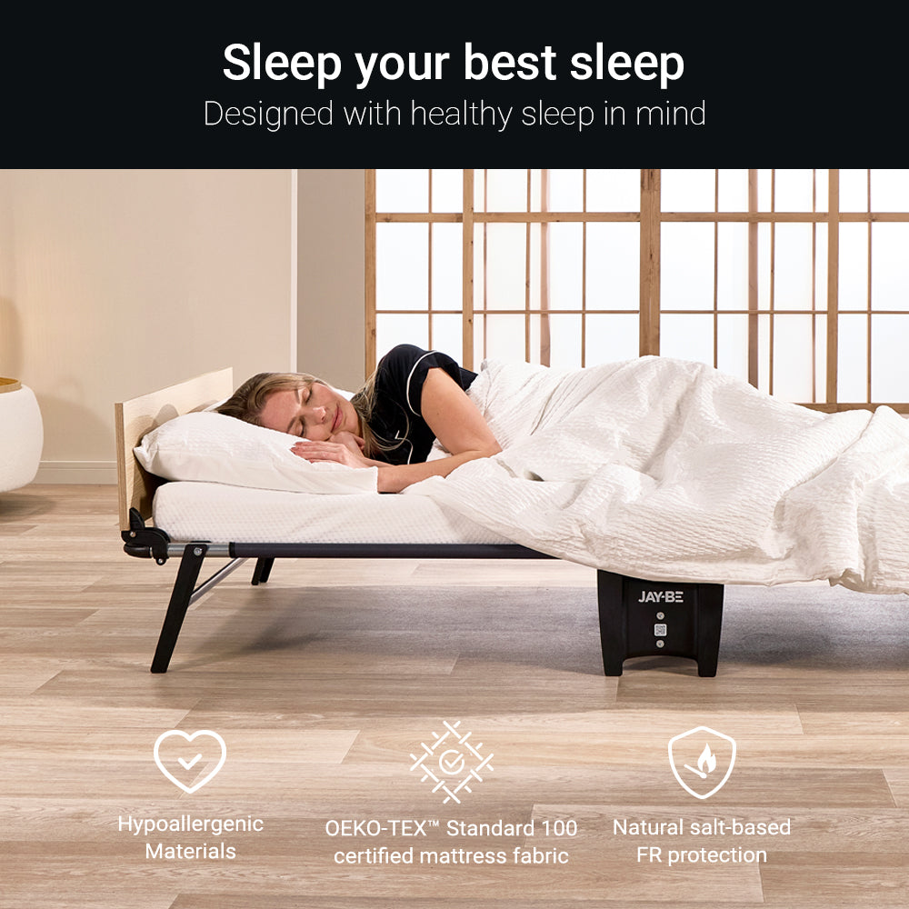Jay-Be QE80 Quick Folding Bed with Comfort Stripe Mattress