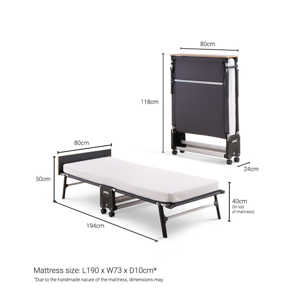 Jay-Be RM80 Rollaway Folding Bed with Memory Mattress