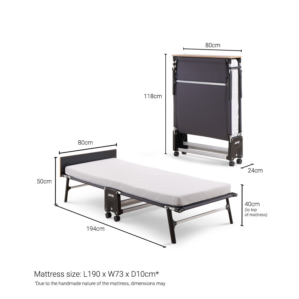 Jay-Be RE80 Rollaway Folding Bed with Comfort White Mattress