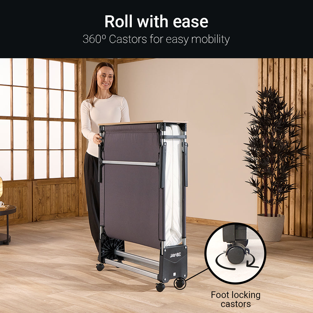 Jay-Be RE80 Rollaway Folding Bed with Comfort White Mattress