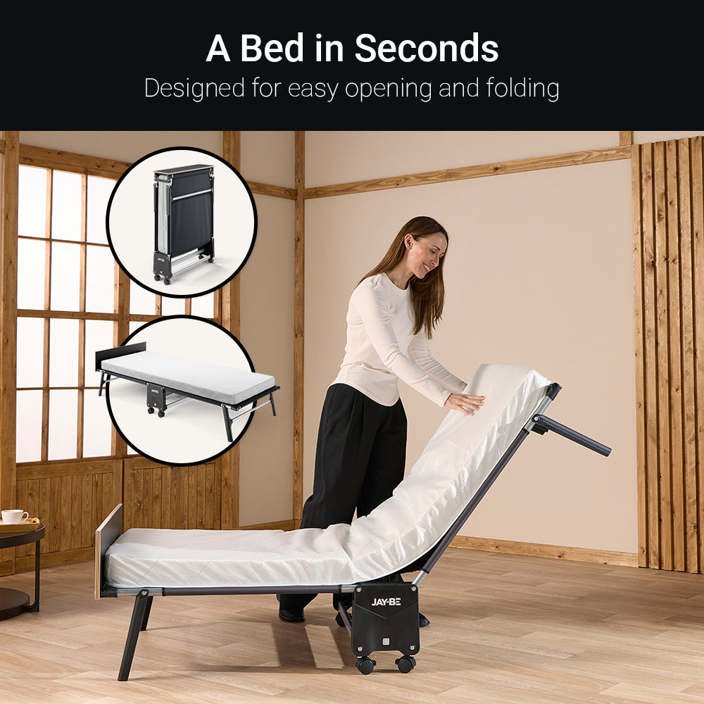 Jay-Be RE80 Rollaway Folding Bed with Comfort White Mattress
